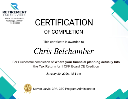 Tax Planning Certification